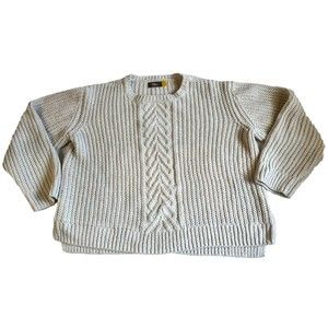 Rumi & Ryder Stitch Fix Cableknit Sweater Sz Y L (12-14) Cream Oversized